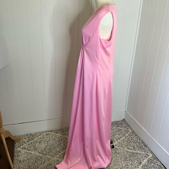 Montgomery Ward Womens Size 16 Sleeveless Nightie Gown Maxi Dress Pink Flowy - Picture 11 of 15